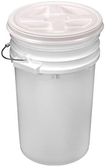 7 Gallon White Bucket with White Gamma Seal Lid, Wire Handle