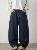 Baggy Hip Hop Jeans for Men Wide Leg Skater Denim Pants Casual Loose Fit Long Trousers