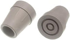 2 x CRUTCH FRAME FERRULES GREY RUBBER WITH METAL INSERT 22MM 7/8" ID