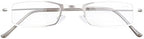 Eyekepper 3-Pack Stainless Steel Frame Half-eye Style Reading Glasses Readers Silver +1.5
