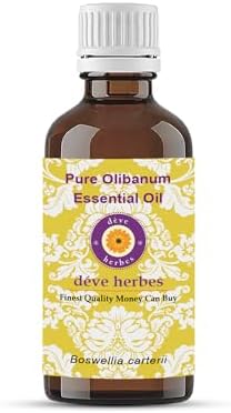 Deve Herbes Pure Olibanum Essential Oil (Boswellia carterii) Steam Distilled 30ml (1 oz)
