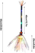 Halloween Witch Broomstick, Flying Prop with Ribbon Handle, Plastic and Mesh Design, Perfect for Cosplay, Party Decor, Costume Parties, Theme Events, Suitable for Children and Adults. (Black)