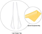 Replacement Temple Tips Ear Socks for Ray-Ban Aviator RB3025 3026 Sunglasses Repair kits Black,Bonus Sunglasses Bag (Clear)