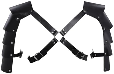 Men's Faux Leather Body Chest Harness Adjustable Shoulder Armors Buckles
