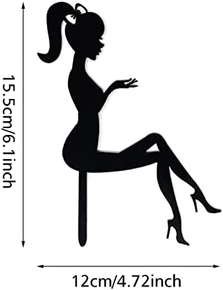 "Honbay 6PCS High Heels Lady Girl Cake Toppers Personalised Cake Decorations for Wedding, Birthday, Party, etc"
