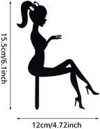 "Honbay 6PCS High Heels Lady Girl Cake Toppers Personalised Cake Decorations for Wedding, Birthday, Party, etc"