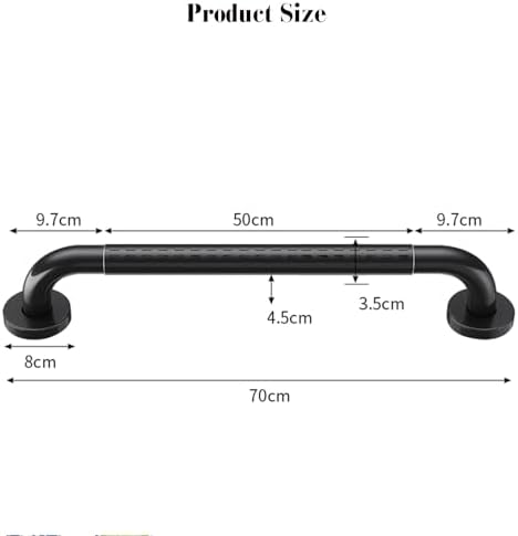 Toilet Rails,Toilet Handrail with Textured Grip, Bathroom Toilet Grab Rails Old People and Disabled Applicable to Living Alone(27.55x1.77in)