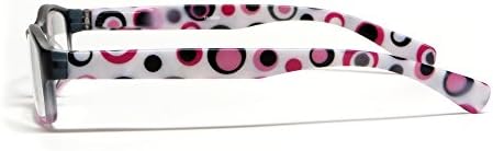 Calabria Hannah Designer Polka Dot Reading Glasses Women Trendy Single Power Readers Rectangular Eyeglasses w/Soft Case