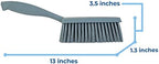 Vikan 458788 Bench Cleaning Brush, Polypropylene/Polyester Soft Bristle Dustpan Brush & Sweeper With Handle, 14-Inch, Gray