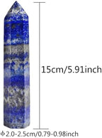 Natural Lapis Lazuli Crystal Point - 5.8-6.2 inch Raw Stone Hand-Polished Wand for Third Eye Activation, Chakra Balancing,Spiritual Healing & Meditation(Lapis Lazuli /5.8-6.2 inch 2pcs)
