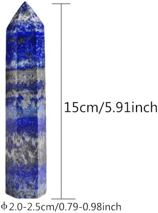 Natural Stone and Crystals Point Wand Reiki Healing Stone Rose Quartz Amethyst Home Decor Mineral Stones Crafts (5.9inch Wand Lapis Lazuli)