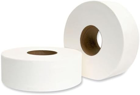 GEN 202 Jumbo JRT Bath Tissue, 2-Ply, White, 9 in Diameter, 12 Count (Pack of 1)
