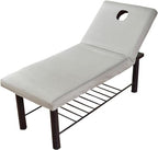 Massage Table Sheet, 27.56x74.8 Massage Bed Cover with Face Hole,Elastic All-Round Wrap Massage Bed Cover Washable Reusable Massage Table Blanket (Grey)