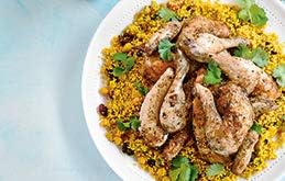 Al'Fez Moroccan Spice Couscous 200g - Golden couscous with exotic spices, sultanas and pine nuts. Makes a perfect meal for vegetarians and vegans