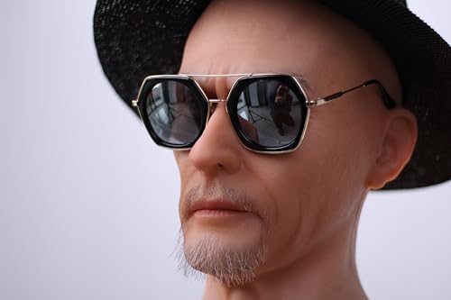 EQAIWUJIE silicone Mask Face Realistic Old Man Mask Full Head Halloween Masks Cosplay Party Mask