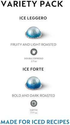 Nespresso Capsules Vertuo Line, Iced Variety Pack, 40-Count Espresso Coffee Pods, Brews 7.8 oz and 2.7 oz.