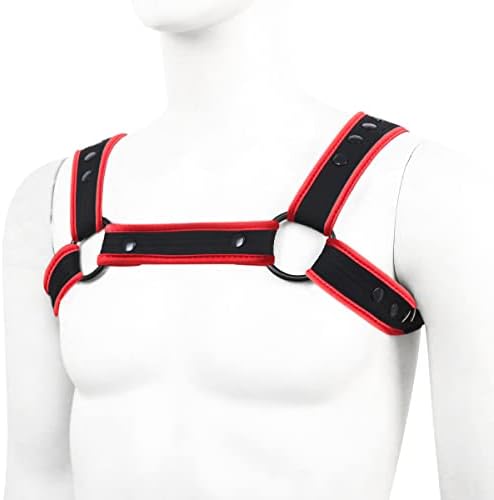 Adjustable Neoprene Harness for Men - Body Chest Belt With Buckles - Gay Interest Clubwear Costume