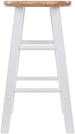 Winsome Element Counter Stools, Natural & White, 24", 2 Piece Set