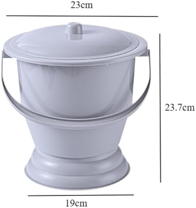 Generic Spittoon Urinal with Lid Portable Bedpan Potty Bucket Pot, Household Portable Toilet for Woman Children Home, Gray