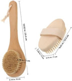 FRCOLOR 2pcs Exfoliating Bath Brush and Body Scrubber Set with Maple Wood Handle, Round Bathing Brush for Dead Skin Removal, Suitable for Women’s Spa and Daily Bathing Use