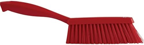Vikan 45894 Bench Cleaning Brush, Polypropylene/Polyester Medium Bristle Dustpan Brush & Sweeper, 14 Inch, Red