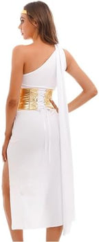 Linjinx Women''s Sexy Toga Costume Greek Queen Dress One Shoulder Halloween Party Fancy Dress