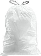 Plasticplace Custom Fit Trash Bags, Compatible with simplehuman Code X (200 Count) White Drawstring Garbage Liners 21 Gallon/ 80 Liter, 26" x 24.5"
