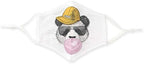 WEDDINGSTAR 3-Ply Adult Washable Cloth Face Mask Reusable and Adjustable with Filter Pocket - Hipster Panda