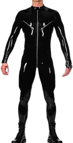 Sexy Latex Surfsuit With Back Shoulder And Crotch Zipper Rubber Catsuit Body Suit Bodysuit Overall