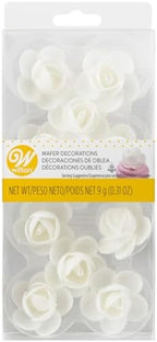 Wilton White Rose Wafer Icing Decorations, 0.35 oz. (10 Pieces)