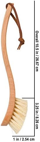 REDECKER Curved Dish Brush - Natural Tampico Fiber Bristles, Ergonomic Design with Oiled Beechwood Handle 9-1/4 inches, Set of 2 - Natural Bristle Kitchen Brush with Handle, Made in Germany