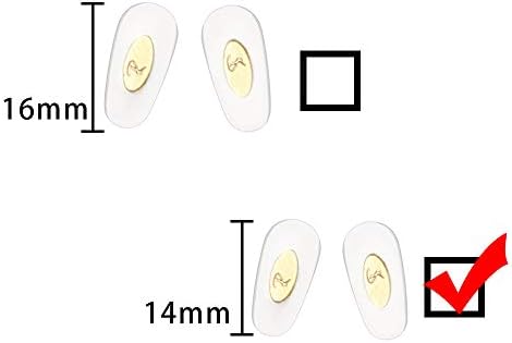 Replacement 14mm Push-in Nose Pads for Ray Ban RB6335 Glasses Repair Kits,Bonus Lens Cloth (14mm,Golden)