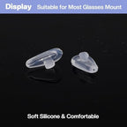 10 Pairs Soft Silicone Air Cushion Eyeglass Nose Pads, Anti-Slip Push-in Non-Slip Nose Pads with Cleaning Cloth for Glasses & Sunglasses