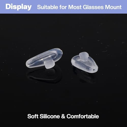 10 Pairs Soft Silicone Air Cushion Eyeglass Nose Pads, Anti-Slip Push-in Non-Slip Nose Pads with Cleaning Cloth for Glasses & Sunglasses