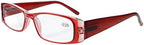 Eyekepper 5-Pack Spring Hinges Rectangular Reading Glasses Readers Red +3.5