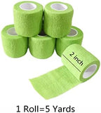 6 Pack 2" x 5 Yards Self Adhesive Bandage Wrap Breathable Cohesive Vet Wrap for Pets, Elastic Self-Adherent Tape for Sports, Wrist, Ankle (Green)