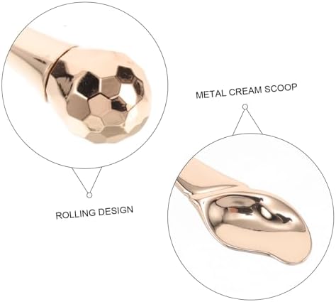 FRCOLOR Cream Stick Depuffing Eye Serum Roller Ball Applicator Stick Metal Facial Tool