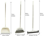Holibanna Broom Dustpan Set Long Handle Multi-Functional Household Cleaning Tool Hair and Debris Wiper for Indoor and Outdoor Use Metal Handle Easy Clean