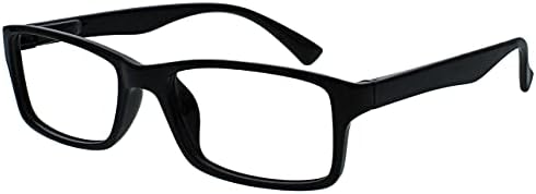 OPULIZE PEP Classic Reading Glasses for Women Men, Scratch Resistant Rectangular Frame with Spring Hinges, Black +1.5 (Pack of 4)