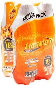 Lucozade Orange 4 PK (380ml) (12.8 fl oz) Fridge Pack Imported from Ireland