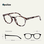OPULIZE ZEN Reading glasses for Women Men,Scratch Resistant Round frame with Spring Hinges, Matte Light Brown Tortoiseshell +2.5 (Pack of 1)