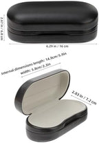 Healifty Double Glasses Case Pu Leather Organizer for Travel - Lightweight Portable Sunglasses and Eyeglasses Holder with Two Compartments 6.29X2.83X2.67In