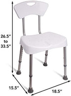 Carex Bath Seat and Shower Chair with Back - Durable Bath Chair for Shower, Shower Seat and Bench for Adults, Height Adjustable Shower Chair for Elderly, Shower Stools for Small Spaces