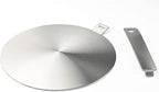 Heat Diffuser Stainless Steel Induction Adapter Plate Removable Handle Coffee Milk Cookware Induction Hob Heat Cooking Diffuser for Electric Stove 5.5inch