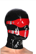 Latex Head Cover leather Rubber HeadMask All Inclusive Latex Hood for Cosplay Party Club Wear (2XL)