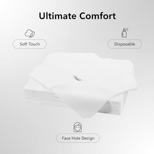 100Count Disposable face Cradle Covers for massage table, Ultra Soft, Non-Sticking, Breathable Massage Headrest Covers,Professional Massage Chair Cover for Skincare Beauty Salons Face Rest Cover