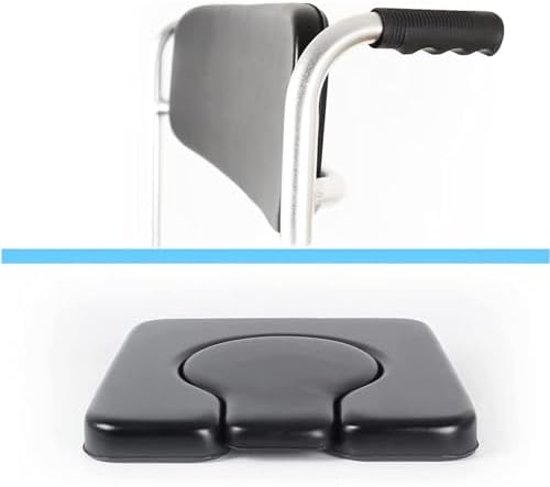 Shower Wheelchair, Aluminum Alloy Wheeled Toilet Chair Foldable Elderly Disabled Bathing Chair, Elderly Disabled Bedside Toilet Seat Detachable Bucket Bathroom Wheelchair