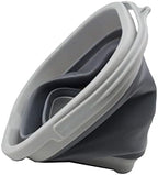 SAMMART 2.6L (0.68 Gallon) Super Mini Sqare Collapsible Plastic Bucket - Foldable Square Tub - Portable Fishing Water Pail - Space Saving Outdoor Waterpot (Grey)