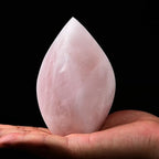 JIC Gem Rose Quartz Large Crystals Natural Healing Crystal Point Obelisk Tower Spiral 4 Sides Energy Gemstone Decoration Gifts 1.1-1.7 Lbs