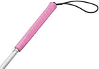 70cm White Cane, Aluminum Folding Cane for The Blind,Folds Down 3 Sections, with 2 Tips (Pink Handle)